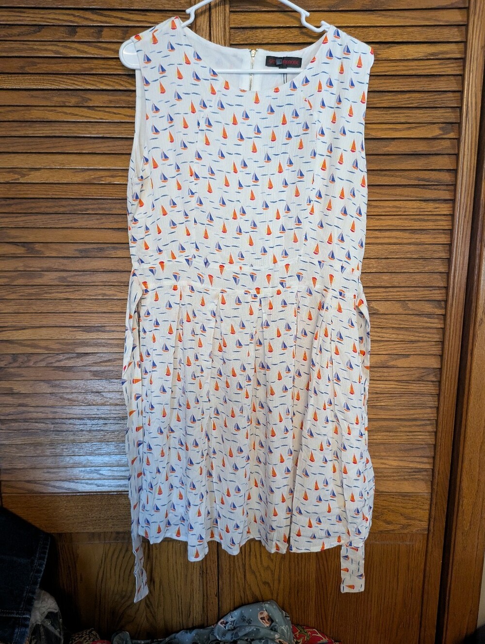 SM Wardrobe New Women's Sleeveless Dress With Sailboats Size XL